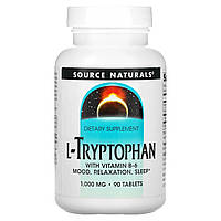 L-триптофан Source Naturals, L-триптофан, 1000 мг, 90 таблеток Доставка від 14 днів - Оригинал