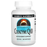 Коэнзим Q10 Source Naturals, 200 мг, 60 мягких таблеток Доставка від 14 днів - Оригинал