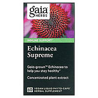Эхинацея Gaia Herbs, Echinacea Supreme, 60 веганских жидких фитокапсул, 60 веганских жидких фитокапсул