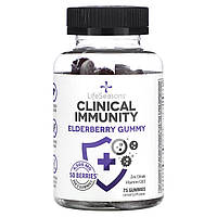 Бузина LifeSeasons, Clinical Immunity, Elderberry Gummy, 3 250 мг, 75 жевательных конфет Доставка від 14 днів