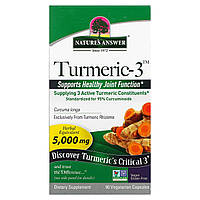Препарат с куркумой Nature's Answer, Turmeric-3, 90 вегетарианских капсул Доставка від 14 днів - Оригинал