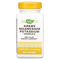 Магний Nature's Way, Магниево-калиевый комплекс Krebs, 175 мг, 120 веганских таблеток Доставка від 14 днів -