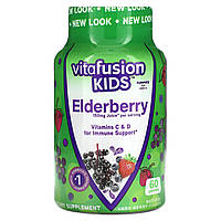 Бузина VitaFusion, Kids, Жевательные конфеты с бузиной, для детей 4 лет, натуральные очень ягодные, 60