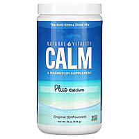 Магний Natural Vitality, CALM Plus Calcium, The Anti-Stress Drink Mix, Original (Unflavored), 16 oz (454 g)