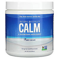 Магний Natural Vitality, CALM Plus Calcium, The Anti-Stress Drink Mix, Original (Unflavored), 8 oz (226 g)