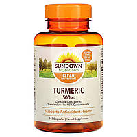 Препарат с куркумой Sundown Naturals, куркума, 500 мг, 140 капсул Доставка від 14 днів - Оригинал
