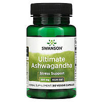 Ашваганда Swanson, Ultimate Ashwagandha, 250 mg , 60 Veggie Capsules, оригінал. Доставка з США/ЄС протягом 14 днів