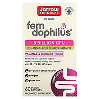 Лактобациллы Jarrow Formulas, Fem Dophilus, добавка для женского здоровья, 60 веганских капсул Доставка від 14