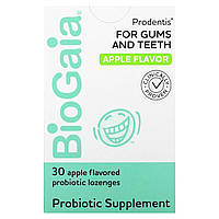 Лактобациллы BioGaia, Prodentis для десен и зубов, яблоко, 30 пробиотических пастилок Доставка від 14 днів -