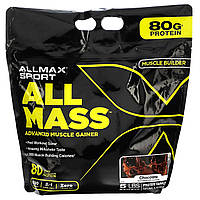 Гейнер ALLMAX, Sport, All Mass, Advanced Muscle Gainer, Chocolate, 5 lbs, 2.27 kg (80 oz) Доставка від 14 днів