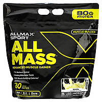 Гейнер ALLMAX, Sport, All Mass, Advanced Muscle Gainer, Vanilla, 5 lbs, 2.27 kg (80 oz) Доставка від 14 днів -