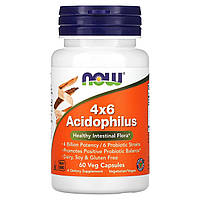 Ацидофилин NOW Foods, 4x6 Acidophilus, 60 Veg Capsules Доставка від 14 днів - Оригинал