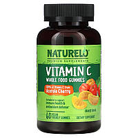 Препарат с витамином С NATURELO, Витамин C, цельнопищевые жевательные конфеты, апельсин, 60 жевательных