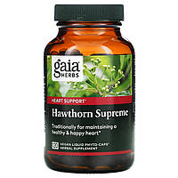 Боярышник Gaia Herbs, Hawthorn Supreme, 120 веганских жидких фитокапсул Доставка від 14 днів - Оригинал