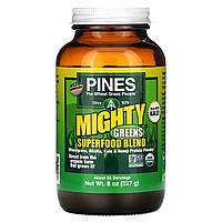 Зеленая смесь Pines International, Mighty Greens Superfood Blend, 8 унций (227 г) Доставка від 14 днів -