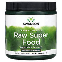 Зеленая смесь Swanson, сертифицированный органический необработанный суперфуд, 240 г (8,5 унции) Доставка від