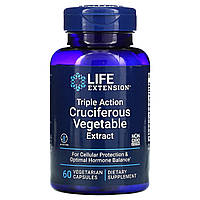 Брокколі Life Extension, Triple Action Cruciferous Vegetable Extract, 60 Vegetarian Capsules, оригінал. Доставка від 14 днів