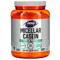 Казеиновый протеин NOW Foods, Sports, Micellar Casein Protein Powder, Unflavored, 1.8 lbs (816 g) Доставка від