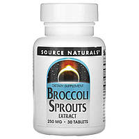 Брокколі Source Naturals, Broccoli Sprouts Extract, 500 mg, 30 Tablets (250 mg per Tablet), оригінал. Доставка від 14 днів