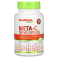 Препарат с витамином С NutriBiotic, Иммунитет, Мета-С, 500 мг, 100 капсул без глютена Доставка від 14 днів -