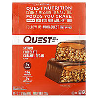 Спортивные батончики Quest Nutrition, Hero Protein Bar, Crispy Chocolate Caramel Pecan, 12 батончиков, 2,12