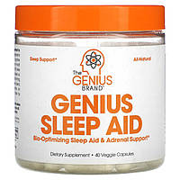 Снотворное The Genius Brand, Genius Sleep Aid, 40 Veggie Capsules Доставка від 14 днів - Оригинал