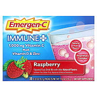 Препарат с витамином С Emergen-C, Immune, витамины со вкусом малины, 1000 мг, 30 пакетиков по 9,2 г (0,32