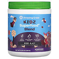 Смесь зелени Amazing Grass, Kidz Superfood, Berry Blast, 6,35 унции (180 г) Доставка від 14 днів - Оригинал