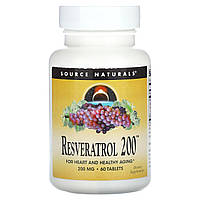 Ресвератрол Source Naturals, 200, 200 мг, 60 таблеток Доставка від 14 днів - Оригинал