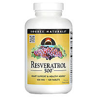 Ресвератрол Source Naturals, ресвератрол, 500 мг, 120 таблеток Доставка від 14 днів - Оригинал