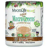 Смесь зелени Macrolife Naturals, Macro Coco Greens, суперфуд для детей, 202 г (7,1 унции) Доставка від 14 днів