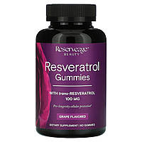 Ресвератрол Reserveage Nutrition, Resveratrol Gummies, Grape Flavored, 50 mg, 60 Gummies Доставка від 14 днів