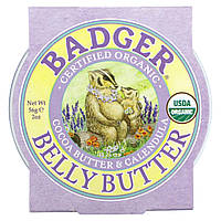 Масло для тела Badger Company, Organic Belly Butter, Cocoa Butter & Calendula, 2 oz (56 g) Доставка від 14