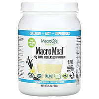 Смесь зелени Macrolife Naturals, MacroMeal, Ultimate Protein Powder, Vanilla , 21,2 унции (600 г) Доставка від