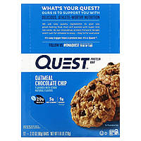 Спортивные батончики Quest Nutrition, Протеиновый батончик, овсяная шоколадная стружка, 12 батончиков, 2,12
