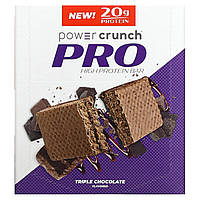 Спортивные батончики BNRG, Power Crunch Protein Energy Bar, PRO, Triple Chocolate, 12 батончиков, 2,0 унции