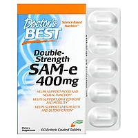 SAM-e Doctor's Best, двойная сила, 400 мг, 60 таблеток, покрытых кишечнорастворимой оболочкой Доставка від 14