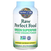 Смесь зелени Garden of Life, RAW Perfect Food, зеленый суперфуд, порошок из сока зелени, 240 веганских капсул
