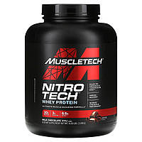 Сывороточный белок MuscleTech, NitroTech, сывороточные пептиды, молочный шоколад, 1,81 кг (4 фунта) Доставка