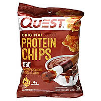 Спортивные батончики Quest Nutrition, оригинальные протеиновые чипсы, барбекю, 8 пакетиков по 32 г (1,1 унции)