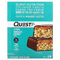 Спортивные батончики Quest Nutrition, Hero, протеиновый батончик, хрустящий шоколад и кокос, 12 батончиков по