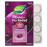 Nature's Way, Umcka, Cold Flu, Berry, 20 жевательных таблеток Доставка від 14 днів - Оригинал