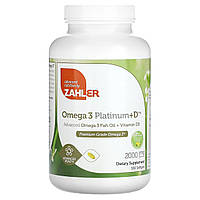 Рыбий жир Омега-3 Zahler, Omega 3 Platinum D, улучшенный комплекс омега-3 с рыбьим жиром и витамином D3, 1000