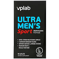 Мужские мультивитамины Vplab, Ultra Men's, мультивитамины для мужчин для занятий спортом, 90 капсул Доставка