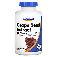 Экстракт из косточек винограда Nutricost, Grape Seed Extract, 28,000 mg , 240 Capsules Доставка від 14 днів -