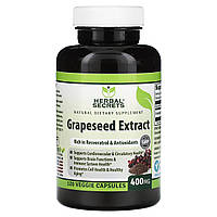 Экстракт из косточек винограда Herbal Secrets, Grapeseed Extract, 400 mg, 120 Veggie Capsules Доставка від 14