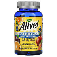 Мужские мультивитамины Nature's Way, Alive!, полный комплекс мультивитаминов для мужчин от 50 лет, со вкусом
