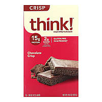 Сывороточный белок Think !, Высокобелковый батончик, шоколадный хруст, 10 батончиков, 1,48 унции (42 г)
