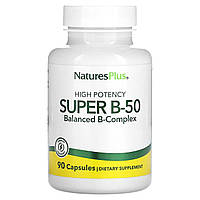 Комплекс витаминов группы B Naturesplus, высокоэффективный супертитамин B50, 90 капсулы Доставка від 14 днів -