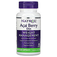 Асаи Natrol, диетический продукт с ягодами асаи для коррекции веса, 60 вегетарианских капсул Доставка від 14